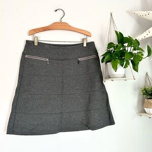 Athleta Heather Gray Mini Skirt with Zipper Details